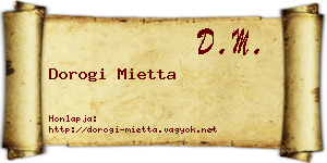 Dorogi Mietta névjegykártya